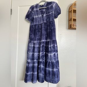 Warm x Madewell Blue Tie Dye Dress